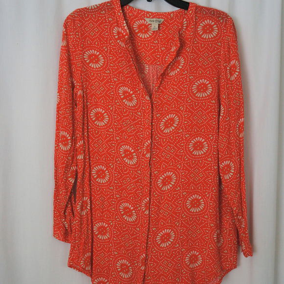 Lucky Brand Printed Button-Up Blouse - Picture 4 of 4